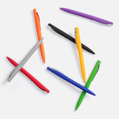 Ручка шариковая Pin Soft Touch, желтая