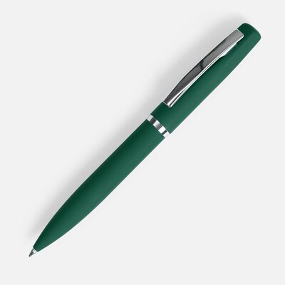 Ручка шариковая Bolt Soft Touch, зеленая