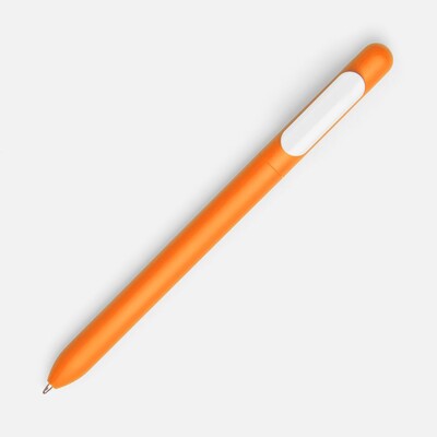 Ручка шариковая Swiper Soft Touch, неоново-оранжевая с белым