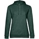 Толстовка с капюшоном женская Hoodie, темно-зеленый меланж