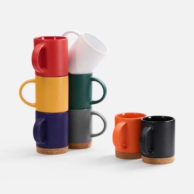Кружка с пробковой подставкой Corky, красная