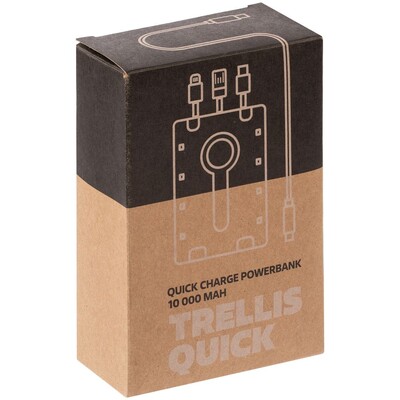Аккумулятор с быстрой зарядкой Trellis Quick 10000 мАч, синий