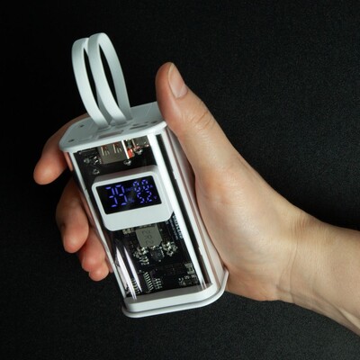 Аккумулятор с быстрой зарядкой Trellis Geek 10000 мАч, темно-серый