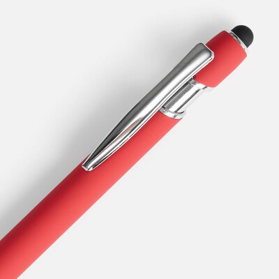 Ручка шариковая Pointer Soft Touch со стилусом, красная