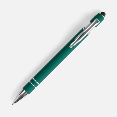 Ручка шариковая Pointer Soft Touch со стилусом, зеленая