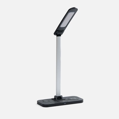 Настольная лампа с беспроводной зарядкой Power Light, черная