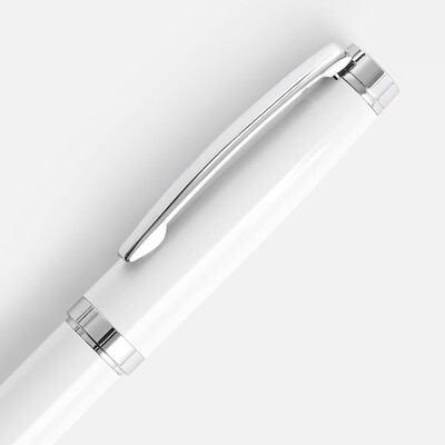 Ручка шариковая Letra Chrome, глянцевая, белая