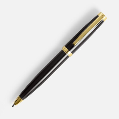 Ручка шариковая Letra Gold, глянцевая, черная