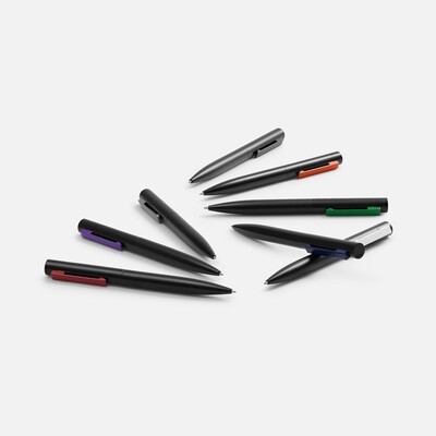 Ручка шариковая Inkolor, черная с белым