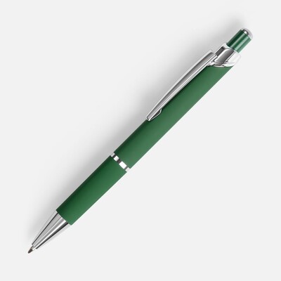 Ручка шариковая Chromos Soft Touch, зеленая
