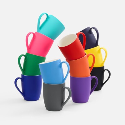 Кружка Good Morning с покрытием софт-тач, ver.2, бирюзовая
