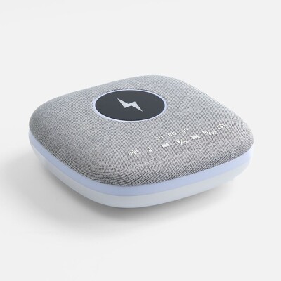 Bluetooth-колонка с беспроводной зарядкой и подсветкой Terrafonic, серая