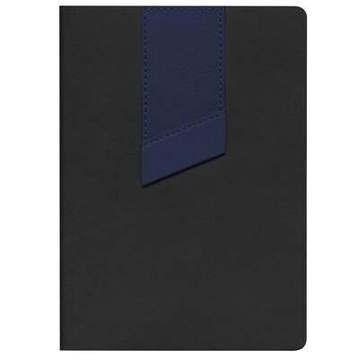 Ежедневник Bookmark, недатированный, черный с синим